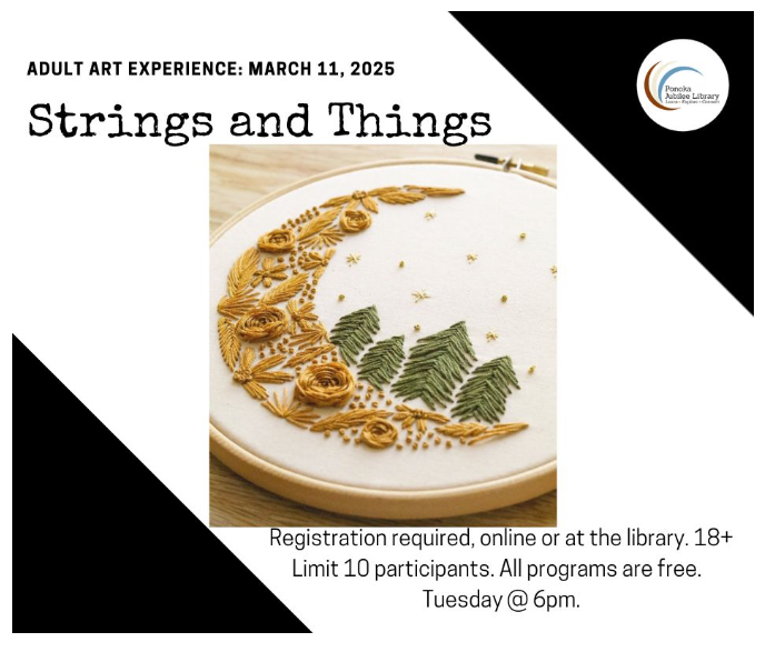 Adult Art Experience -Moon Embroidery - Ponoka Jubilee Library