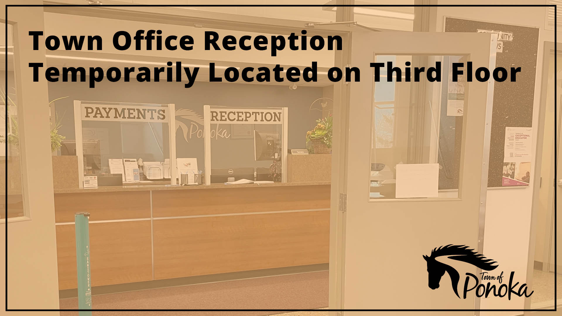 Reception area at the Town Office