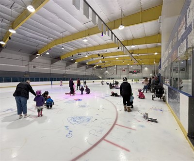 People painting the ice