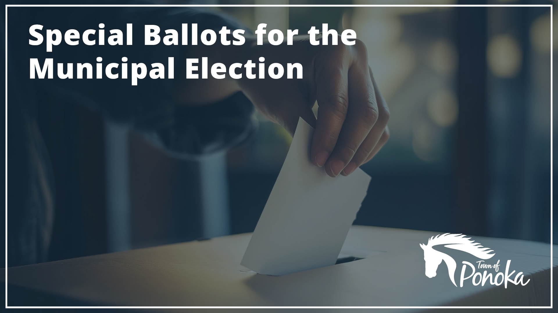 Someone is putting a ballot card in a ballot box.