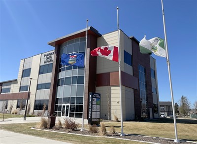 Town Flags at Half Mast
